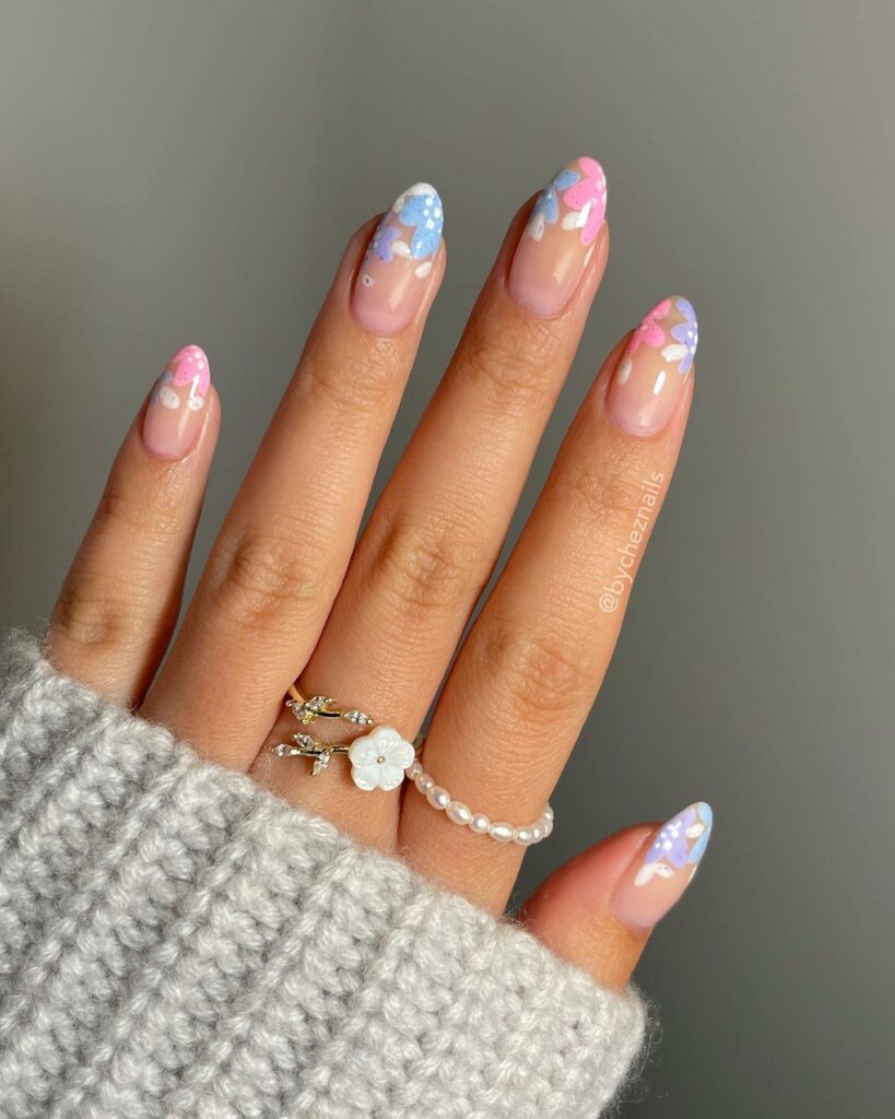 41 Latest Easter Nail Designs To Try This Season! 10 Flower French Tips
