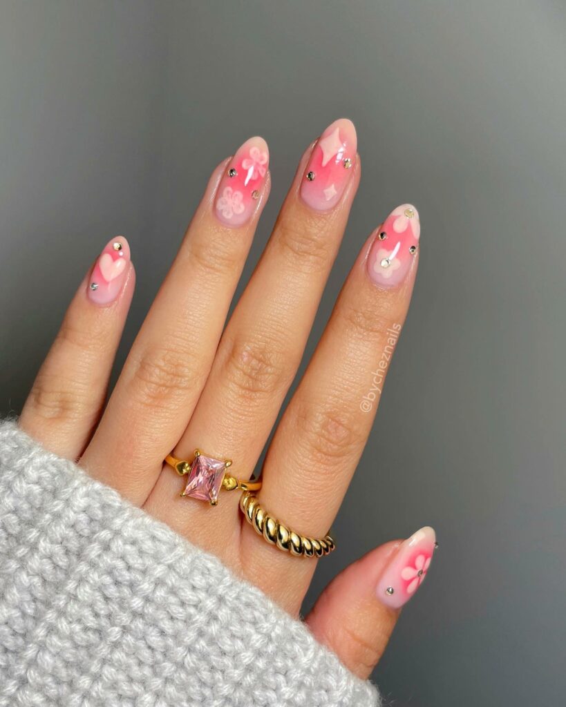 20 Latest Baby Pink Nail Ideas To Try In 2024! 25 Vintage Baby Pink Nails with Elegant Floral Motifs