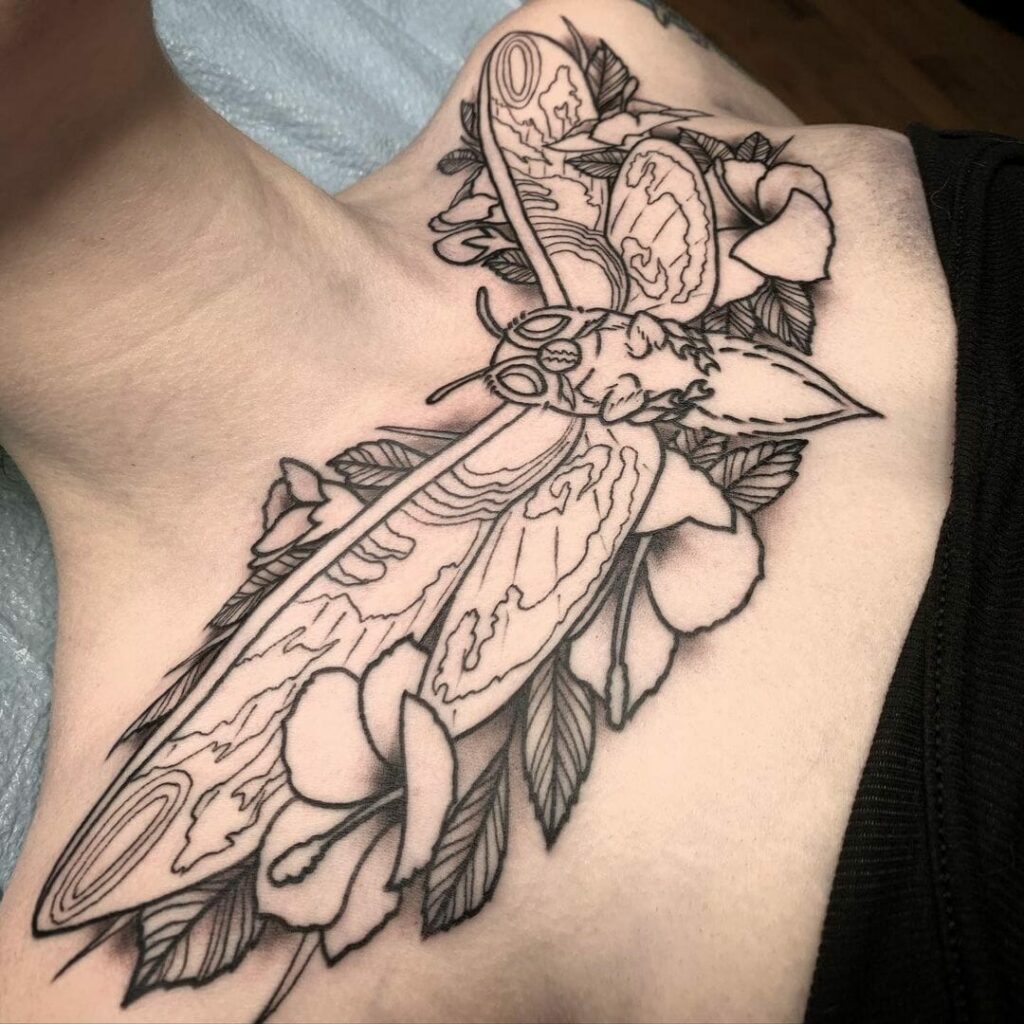 11+ Mothra Tattoo Ideas You Have To See To Believe! 13 Flowers And Wings Mothra Tattoo