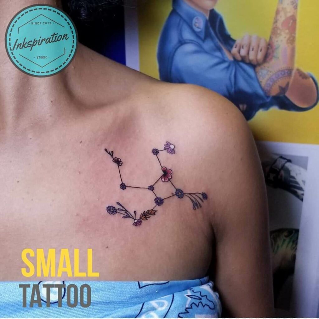 11+ Virgo Constellation Tattoo Ideas You Have To See To Believe! 18 Flowers As Stars Virgo Tattoos