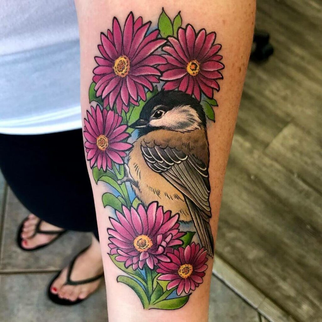 11+ Chickadee Tattoo Ideas That Will Blow your Mind! 17 Fluffy Watercolor Chickadee tattoo