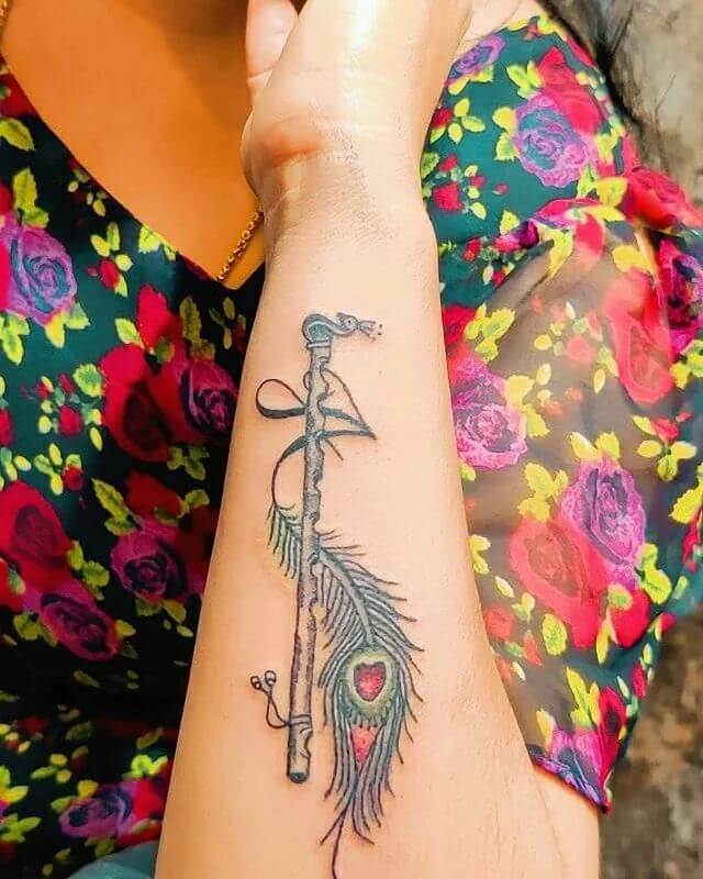 11+ Letter A Tattoo Ideas That Will Blow Your Mind! 12 Flute and Peacock Feather Tattoo