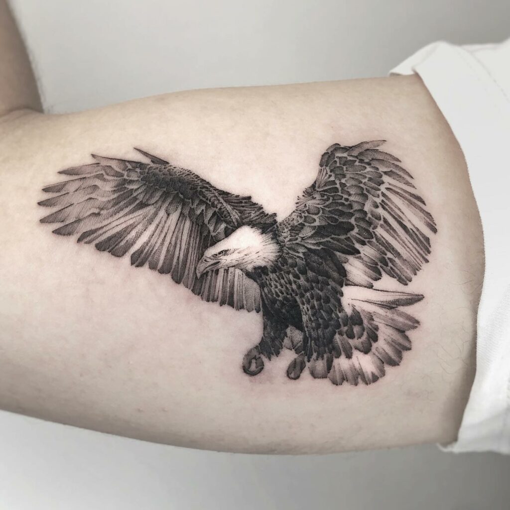 11+ American Eagle Tattoo Designs That Will Blow Your Mind! 11 Flying Bald Eagle Tattoo