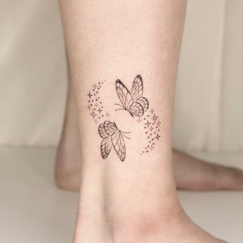 11+ Star Tattoo on Foot Ideas That Will Blow Your Mind! 15 Foot Star Butterfly Tattoo
