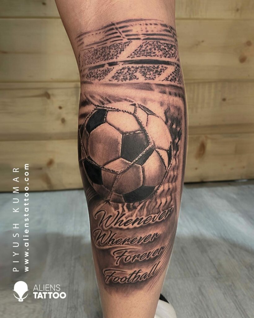 10+ Mens Calf Tattoo Ideas That Will Blow Your Mind! 14 Football Tattoo On Calf