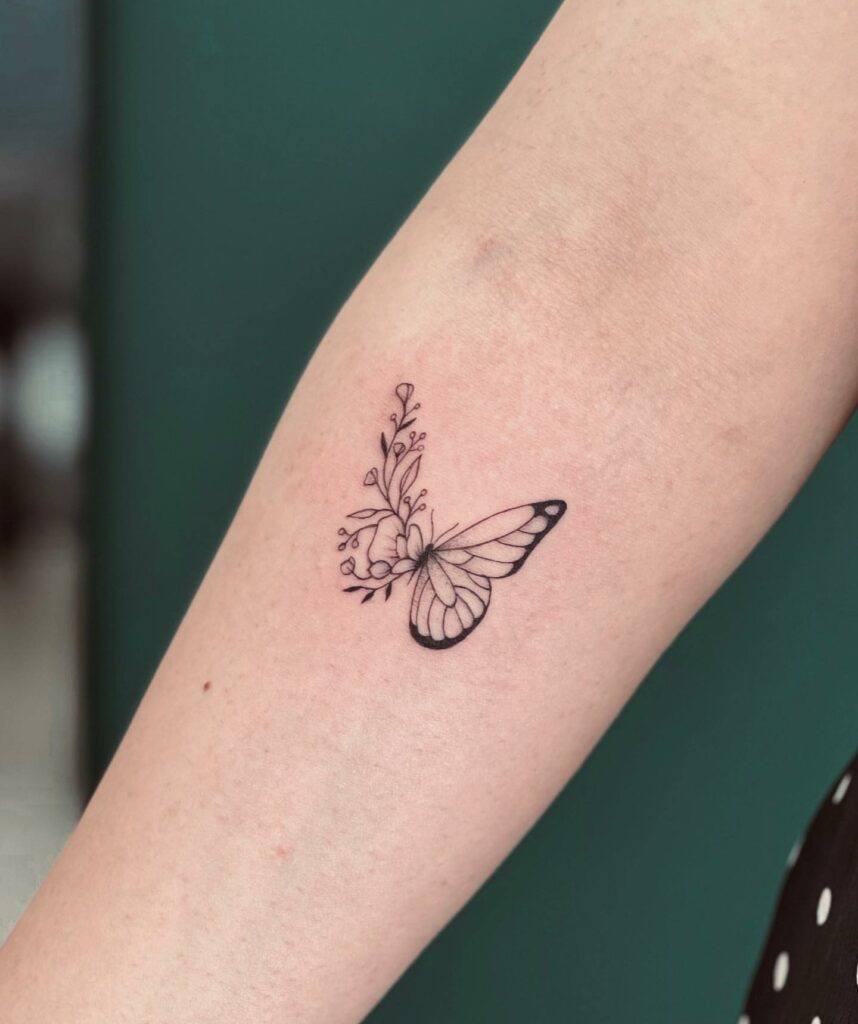 12+ Butterfly Tattoo On Hand For Girl That Will Blow Your Mind! 11 Forearm Butterfly Tattoo For Girls