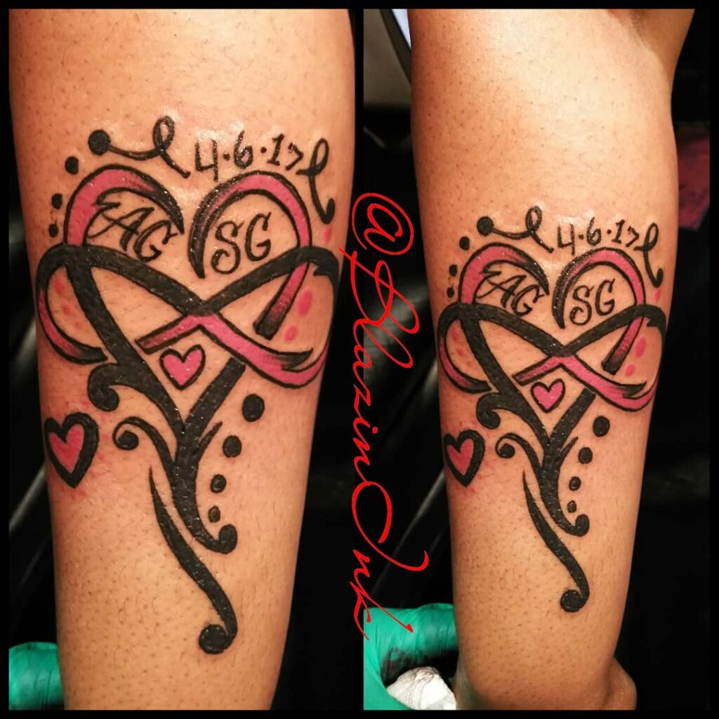 12+ Infinity Heart Tattoo With Names Ideas To Inspire You! 12 Forearm Infinity Heart Tattoo With Names