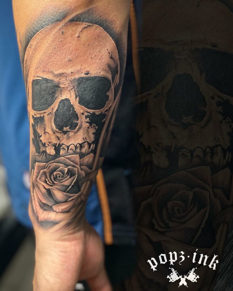 10+ Forearm Skull Tattoo Designs Which Will Blow Your Mind! 12 Forearm Tattoo Design Ideas With Rose And Skull
