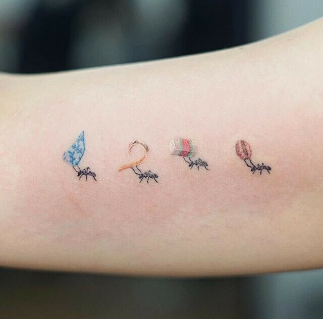 11+ Tattoo Ant Ideas That Will Blow Your Mind! 11 Four Ants Tattoo