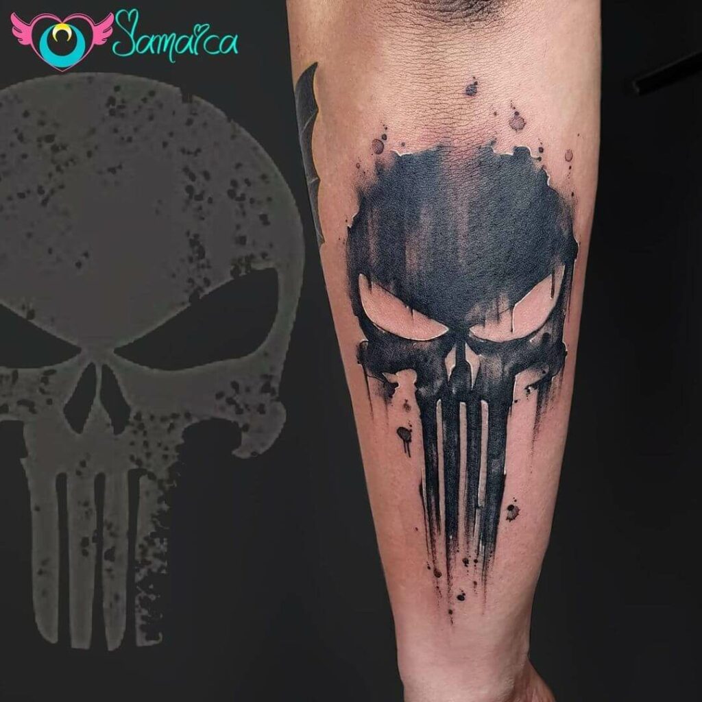 10+ Dark Skull Tattoo Ideas That Will Blow Your Mind! 19 Frank Castle Skull Tattoo