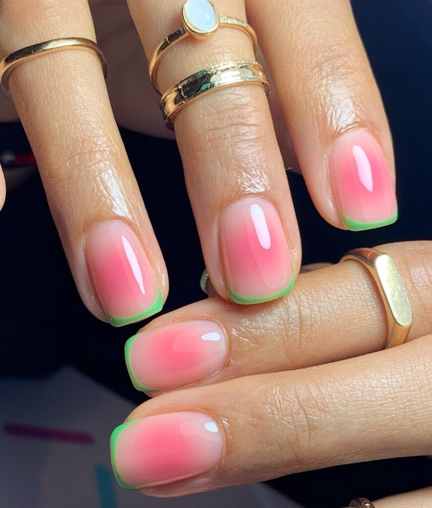 40 Latest Short Summer Nail Designs To Try In 2024! 32 French Blush Watermelon Nails Sophistication