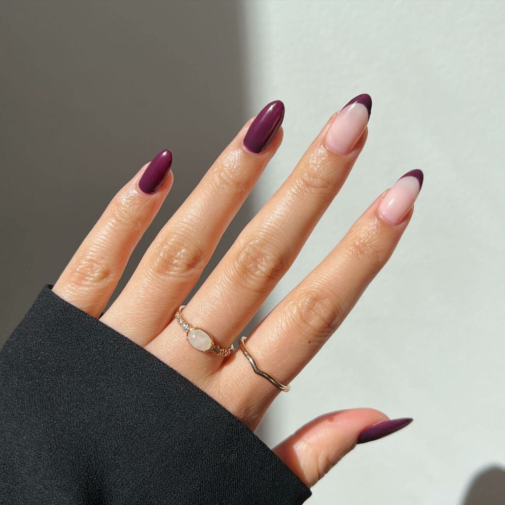 27 Latest Maroon Nail Designs To Try In 2024! 25 Tip-Contrasted French Maroon Nails