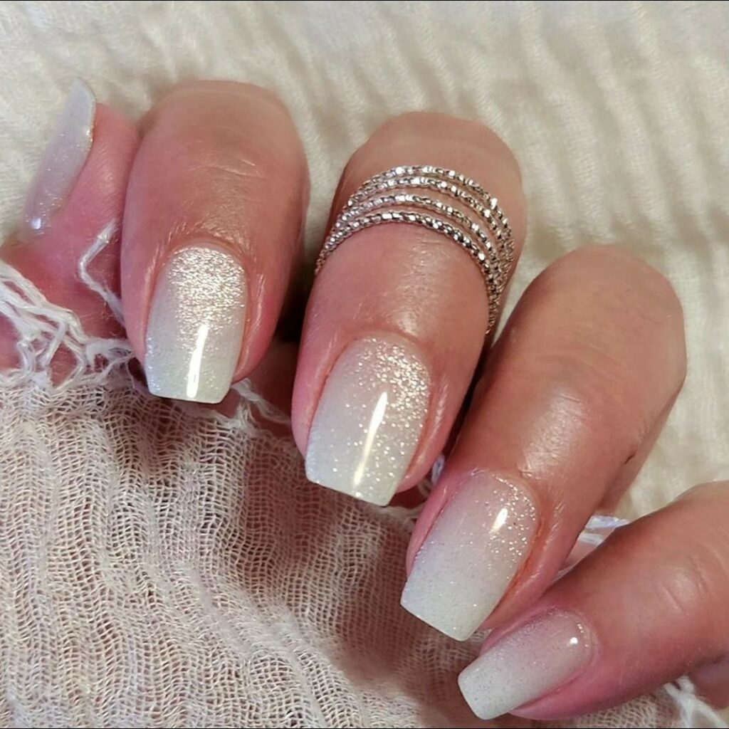 Charming Pink and White Ombre Nail Ideas for 2024 💗 30 French Ombre with a Glam Accent Nail