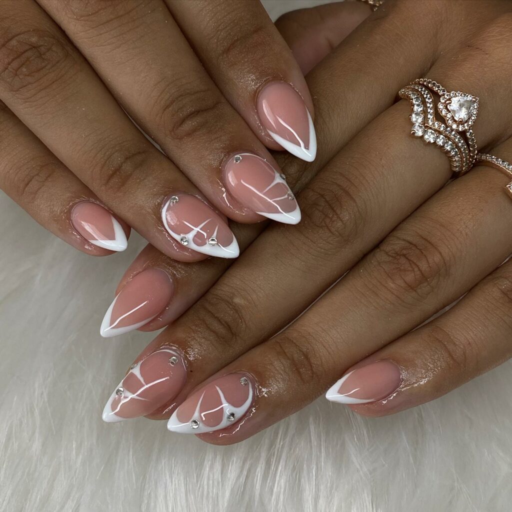 35 Latest Short Stiletto Nail Ideas to Try in 2024! 23 French White Tip on Short Stiletto Nails