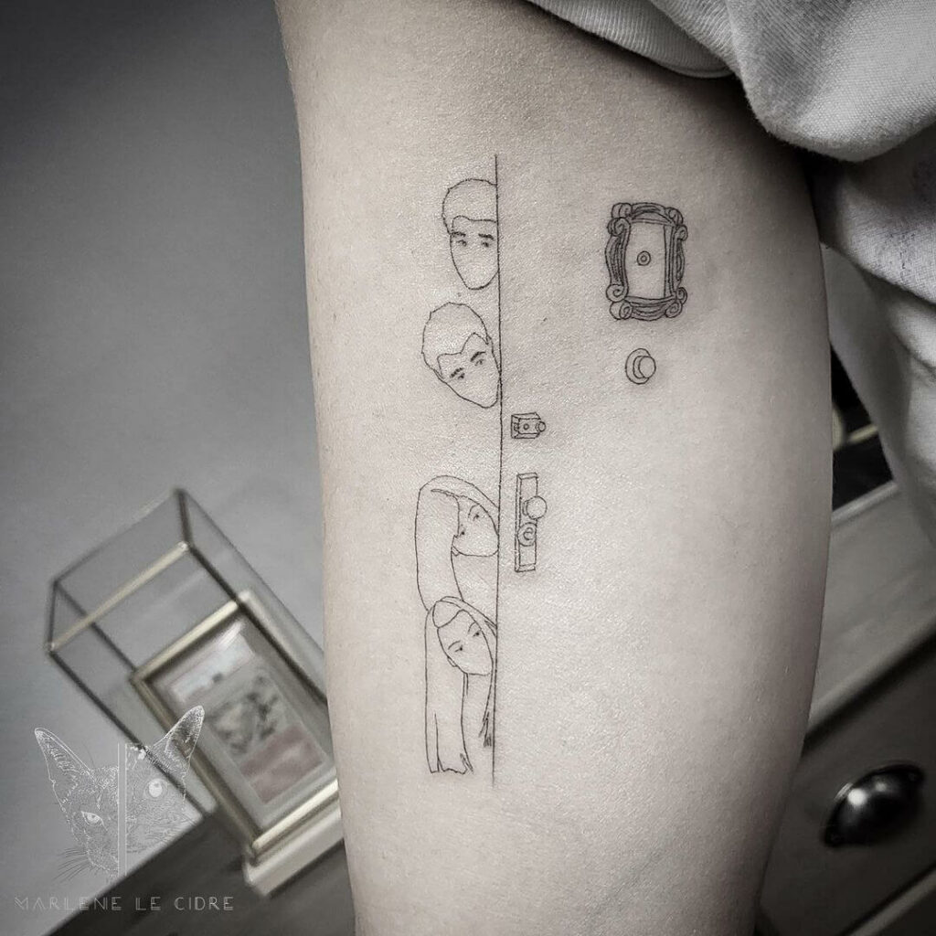 16+ Friend Tattoo Ideas To Inspire You! 18 Friends TV Show Thin Line Tattoo