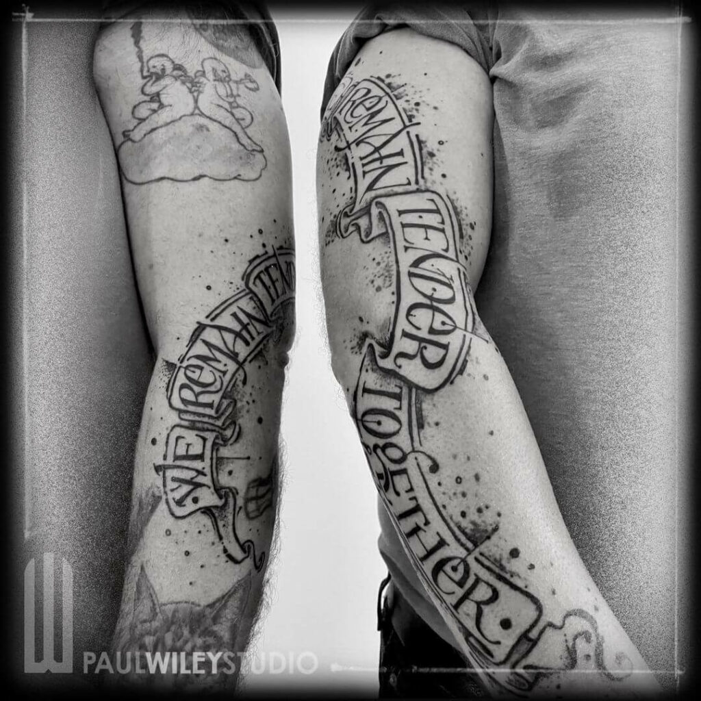 16+ Friend Tattoo Ideas To Inspire You! 14 Friendship Writing On A Scroll Tattoo