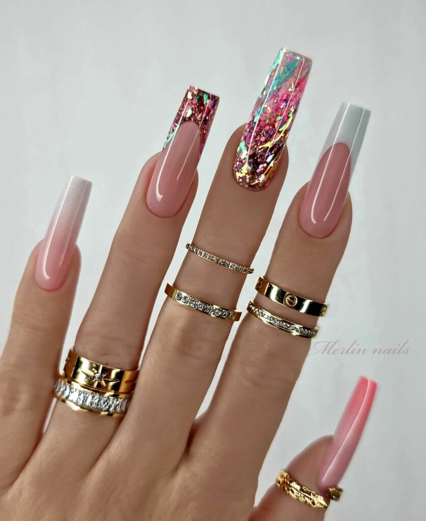 55 Latest Gold French Tip Nail Ideas To Try In 2024! 27 Frosted Nude Gold French Nails