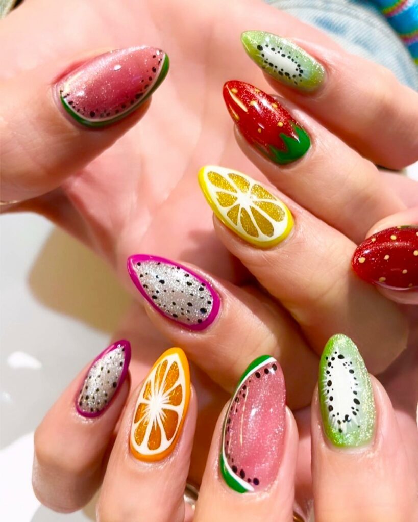 29 LATEST WATERMELON NAIL DESIGNS TO TRY IN 2024! 27 Fruit Basket Watermelon Mani Medley