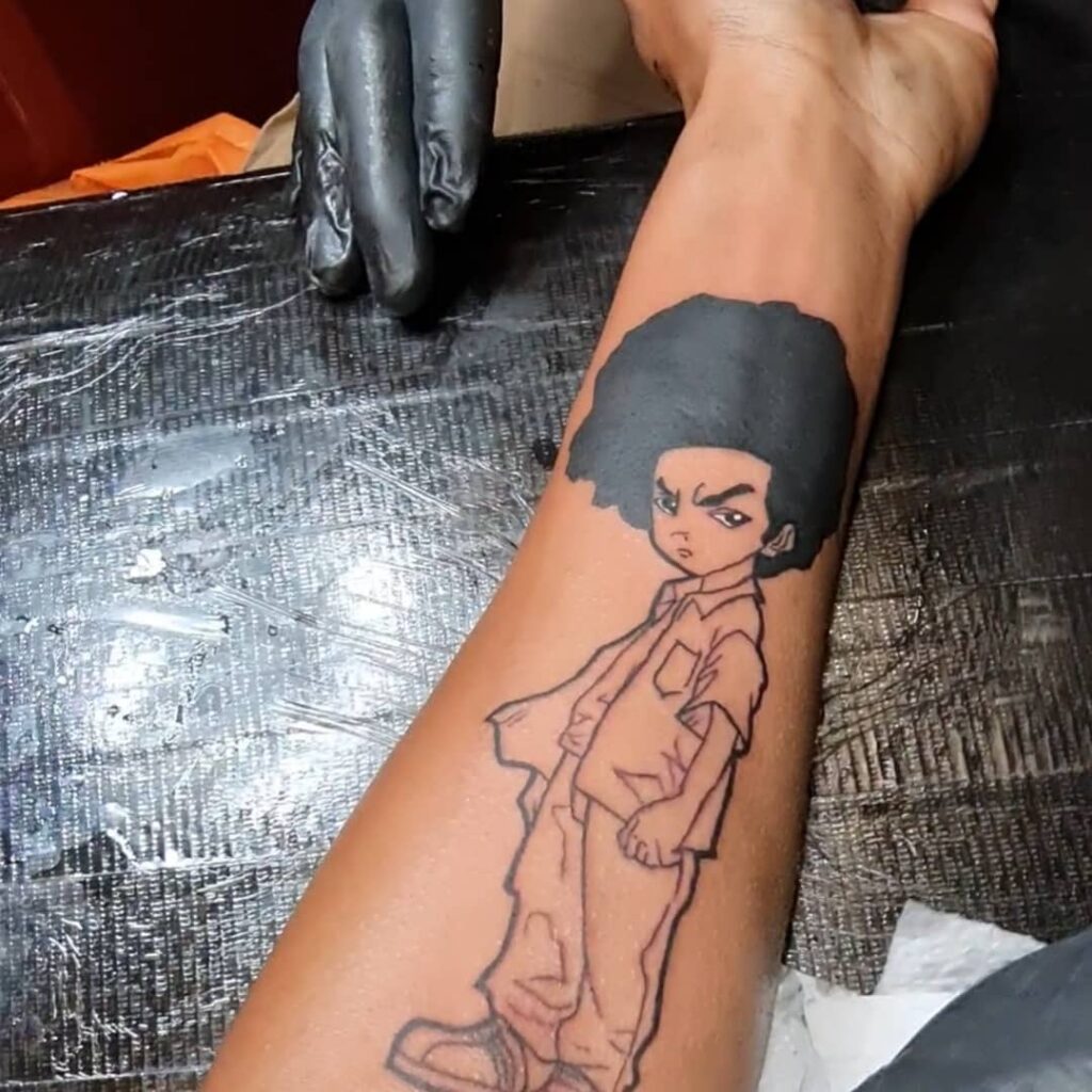 10+ Boondocks Tattoo Ideas That Will Blow Your Mind! 20 Full-Body Portrait of Huey The Boondocks Tattoo