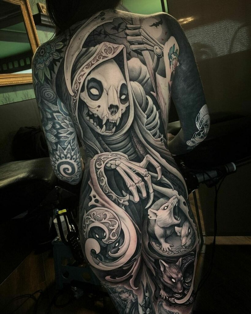 11+ Feminine Full Body Tattoo Ideas That Will Blow Your Mind! 20 Full Body Skull Tattoo