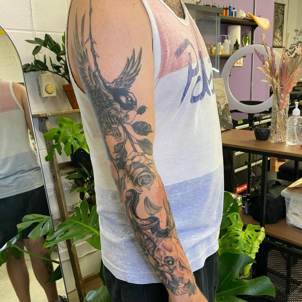 11+ Deer Skull Tattoo Ideas You'll Have To See To Believe! 19 Full Sleeve Deer Skull Tattoo Designs
