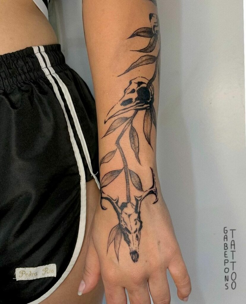 11+ Deer Skull Tattoo Ideas You'll Have To See To Believe! 14 Full Sleeve Tattoo Designs Of A Deer Skull