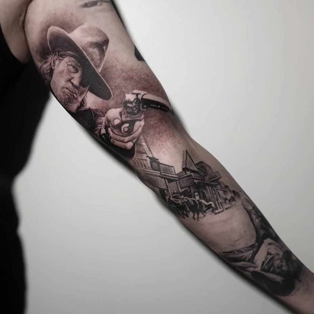 12+ Western Tattoo Sleeve Ideas To Inspire You! 15 Full Sleeve Western Tattoo Design