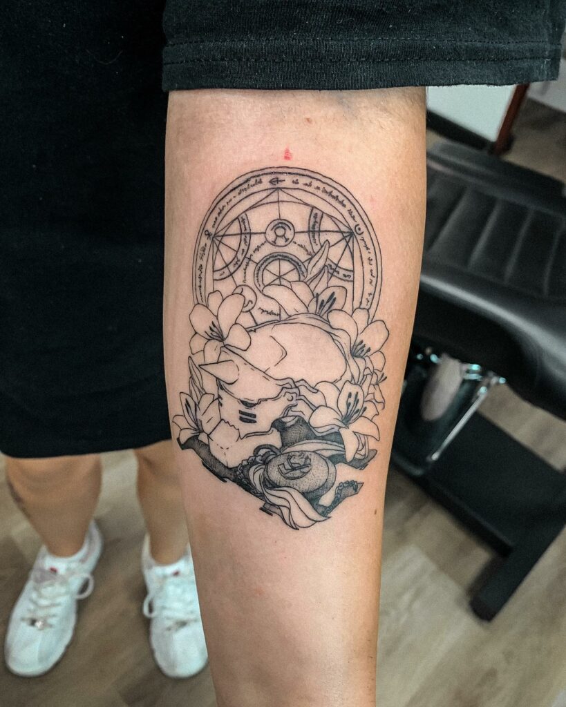 10+ Full Metal Alchemist Tattoo Ideas That Will Blow Your Mind! 12 Fullmetal Alchemist Alchemy Circle Tattoo