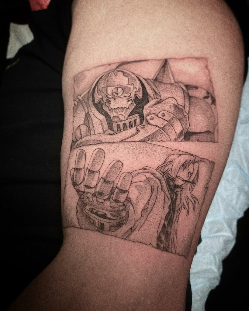 10+ Full Metal Alchemist Tattoo Ideas That Will Blow Your Mind! 14 Fullmetal Alchemist Manga Alphonse and Edward Tattoo