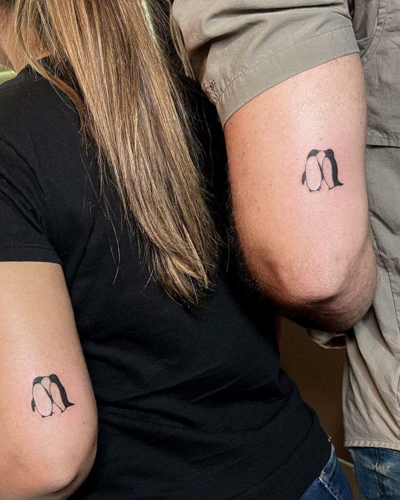 12+ Minimalist Couple Tattoo Ideas To Inspire You! 16 Funny Couple Tattoos With Penguins In It