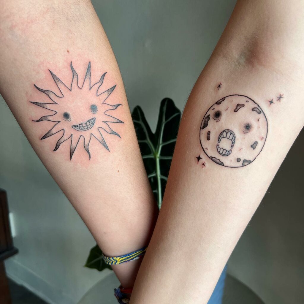 10+ Sun And Moon Tattoo Matching That Will Blow Your Mind! 20 Funny Sun And Moon Tattoo
