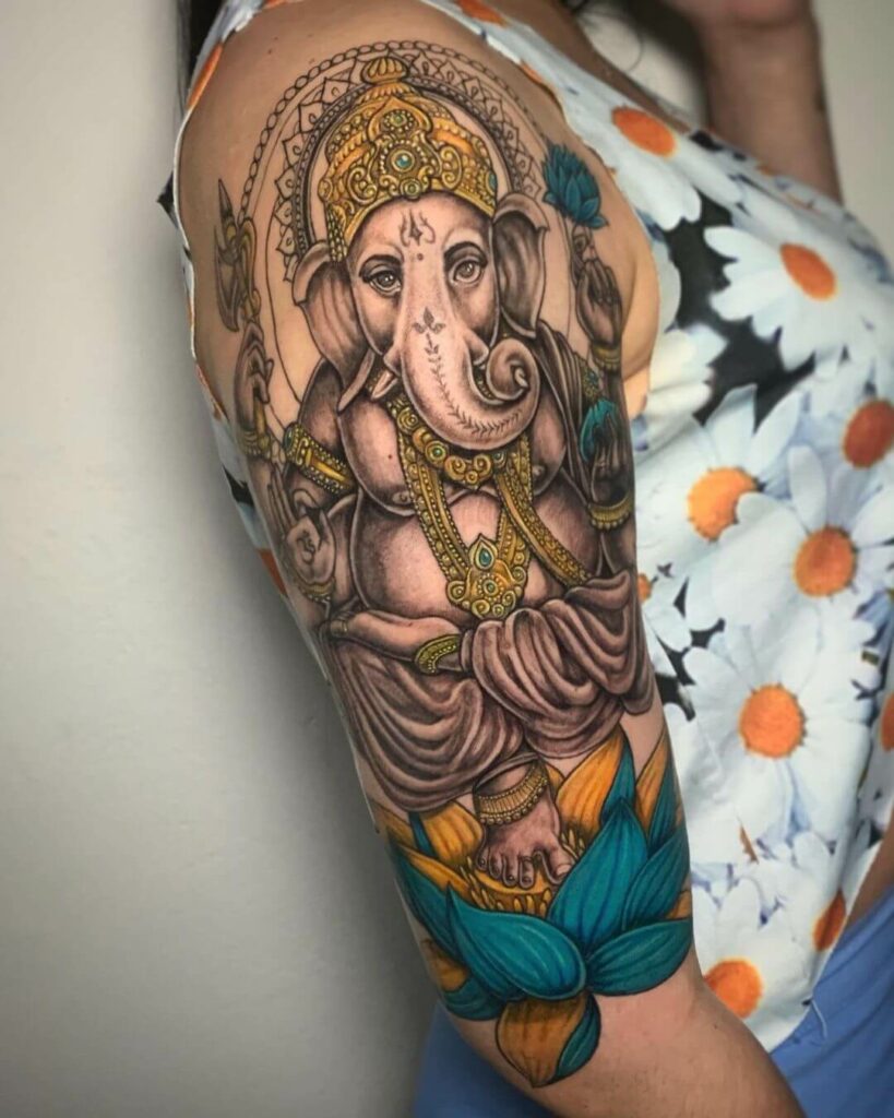 11+ Hindi Elephant Tattoo Ideas That Will Blow Your Mind! 11 Ganesha-The Hindu God