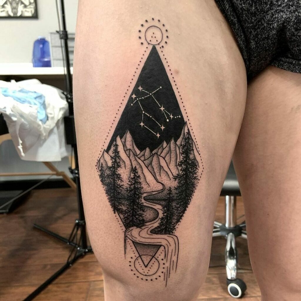 11+ Gemini Constellation Tattoo Ideas You Have to See to Believe! 11 Gemini Constellation Geometric Tattoo Design For Men And Women