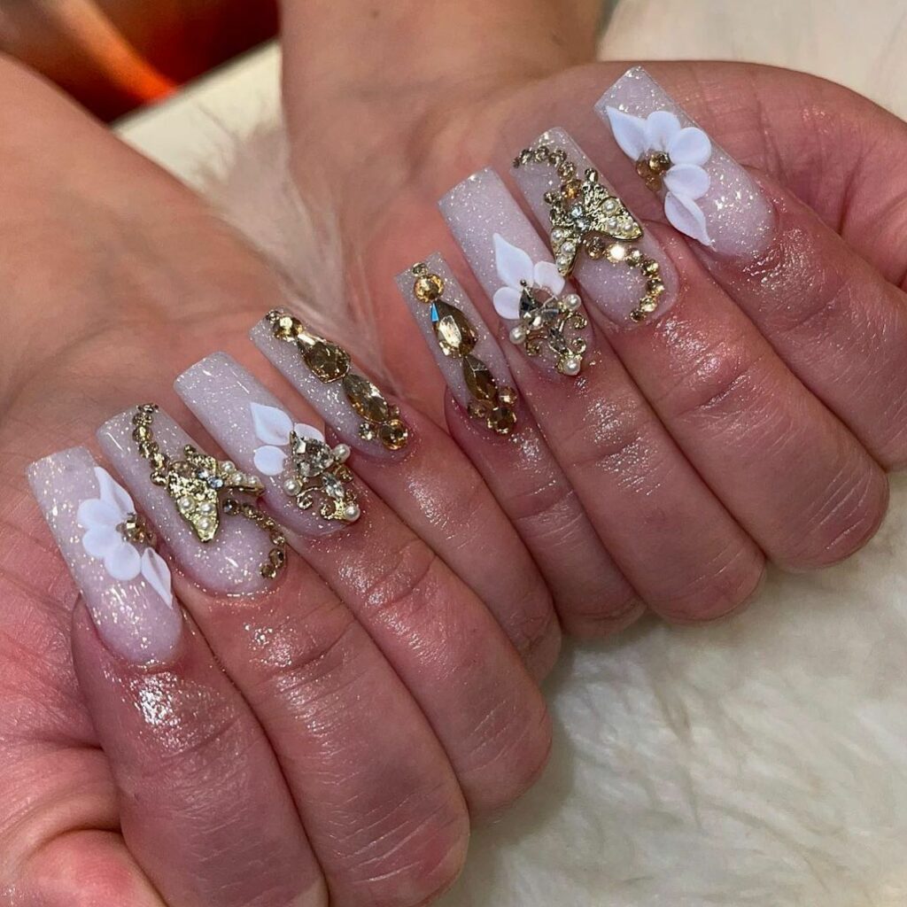 Get Inspired by 29 Stunning Diamond Nail Designs for 2024 12 Gemstone Cutout Nails