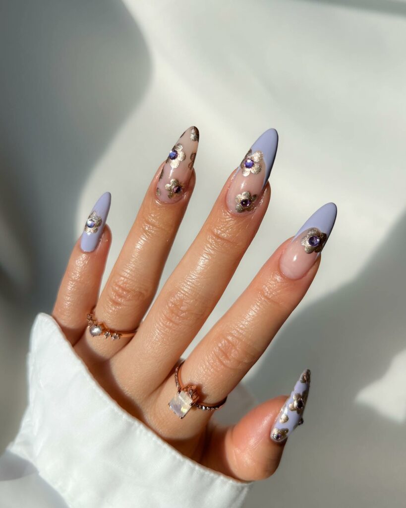 Get Inspired by 29 Stunning Diamond Nail Designs for 2024 26 Gemstone Florals