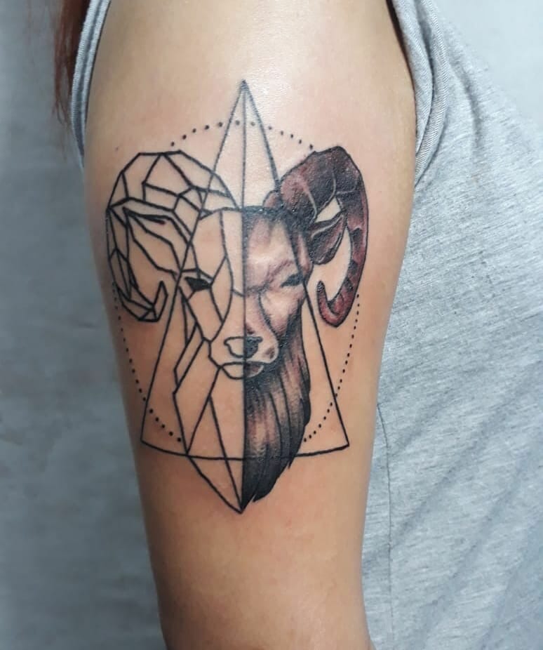 11 Latest Aries Tattoos To Inspire You In 2024! 15 Geometric Aries Zodiac Sign Tattoos