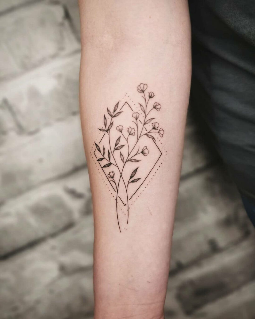 10+ Baby's Breath Tattoo Ideas You'll Have To See To Believe! 13 Geometric Baby's Breath Tattoo