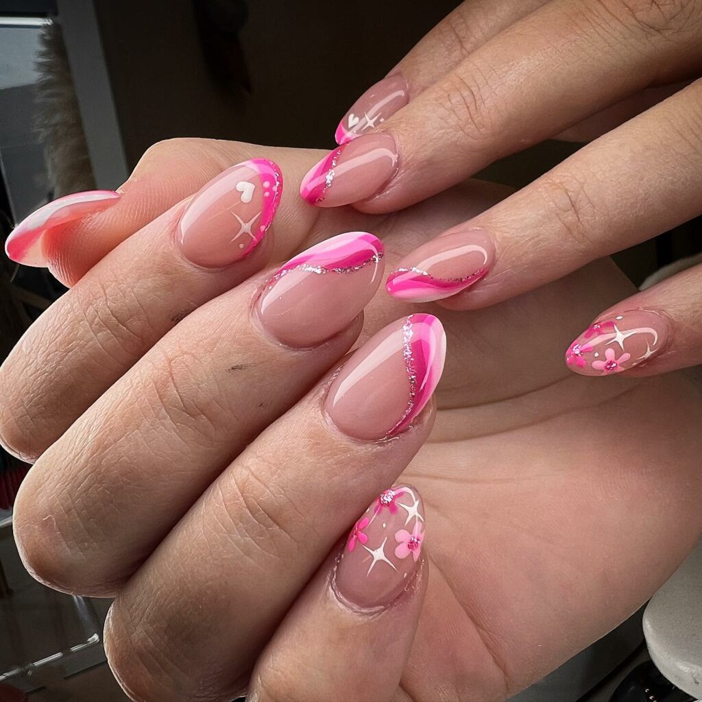 Playful and Fun 30 Barbie Nails To Try in 2024 21 Geometric Barbie Nail