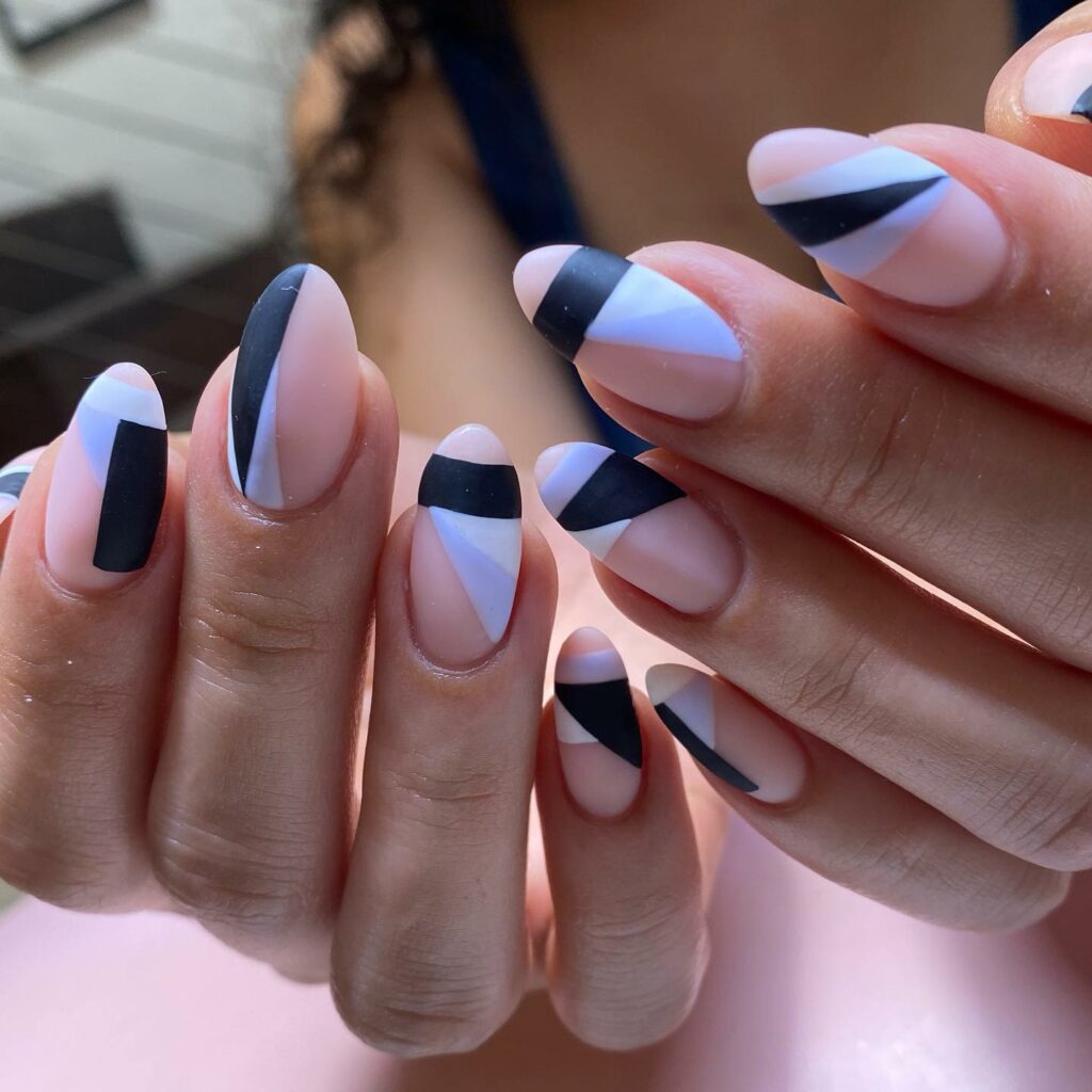 50 Latest Clear Nail Designs To Try In 2024! 37 Geometric Clear Nail Designs