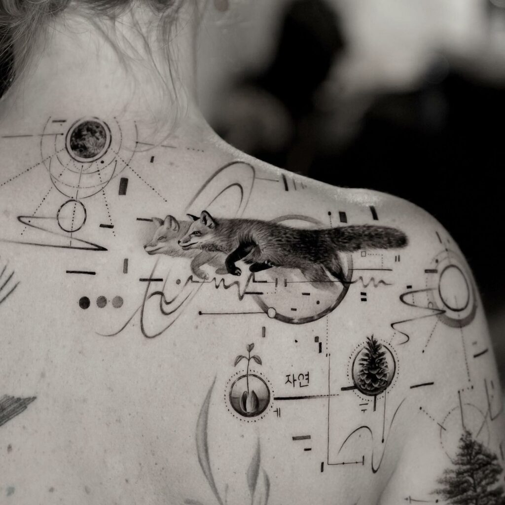 12+ Small Fox Tattoo Ideas To Inspire You! 11 Geometric Fox Tattoos For Your Upper Back