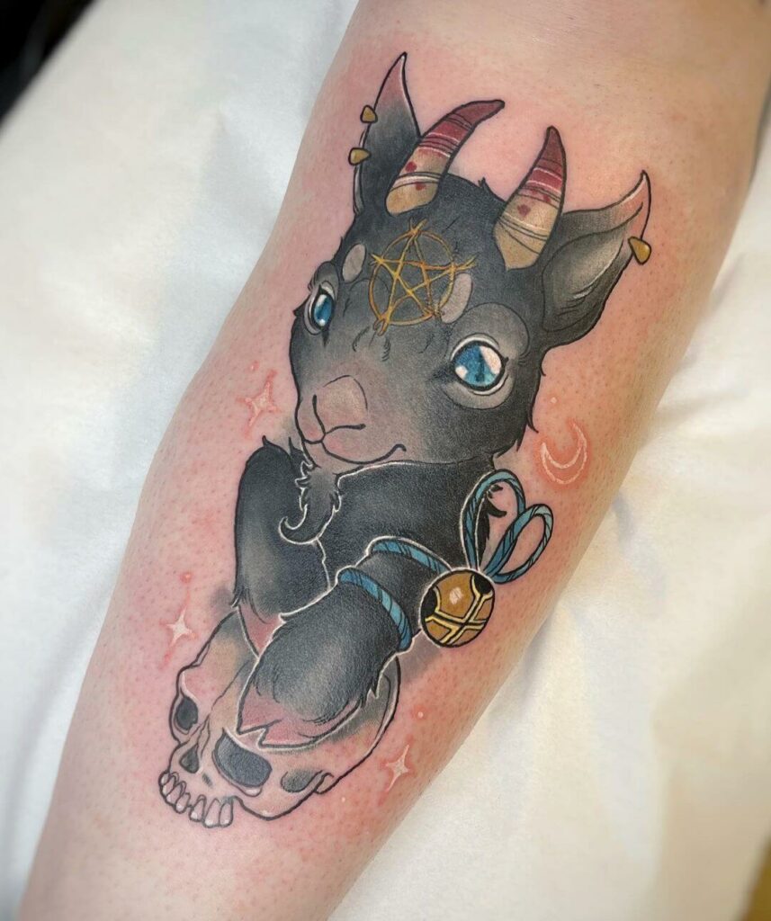 11+ Cute Goat Tattoo Ideas That Will Blow Your Mind! 19 Geometric Goat Tattoo Of Spirit