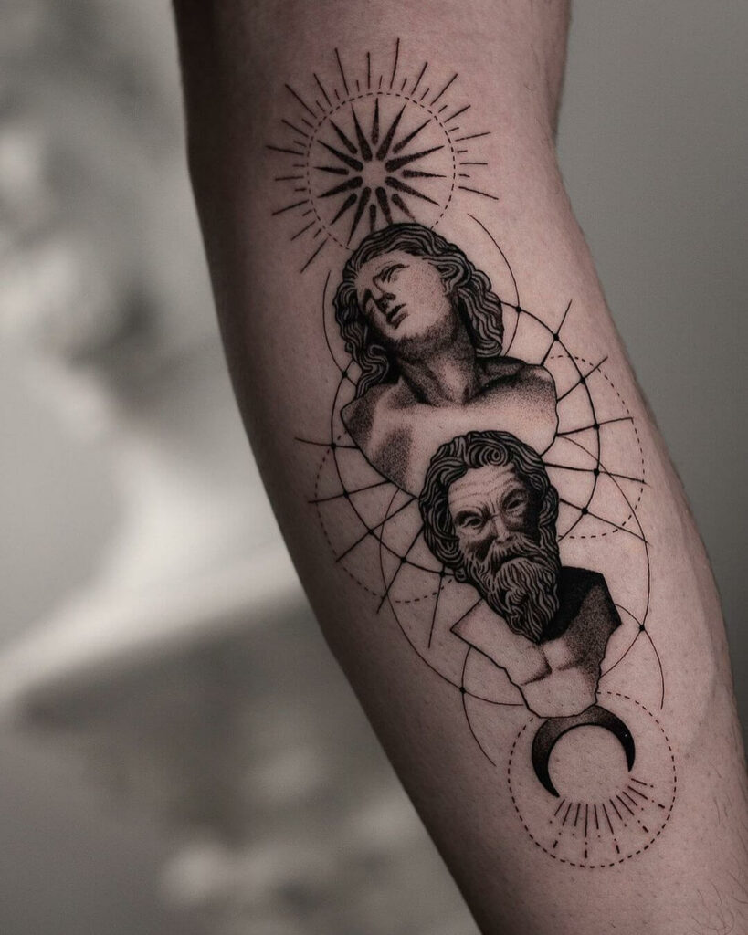 10+ Greek Statue Tattoo Ideas That Will Blow Your Mind! 16 Geometric Greek Statues Tattoo