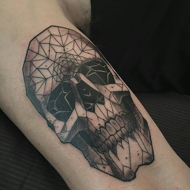 12+ Geometric Half Sleeve Tattoo Ideas To Inspire You! 19 Geometric Skull Half Sleeve Tattoo