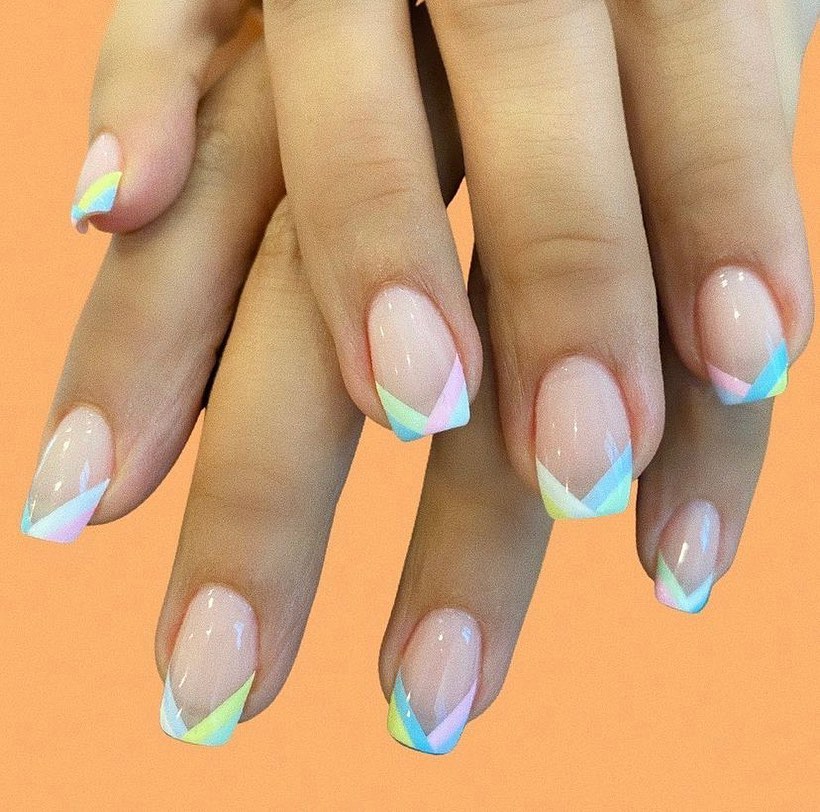 32 Latest Square French Nail Designs To Try In 2024! 22 Shape Up with Geometric Square French Nails