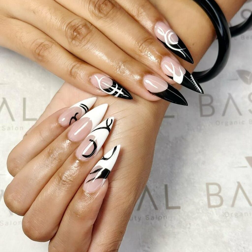 50 Latest Stiletto Nail Ideas To Try 2024! 60 Abstract Stiletto Nails