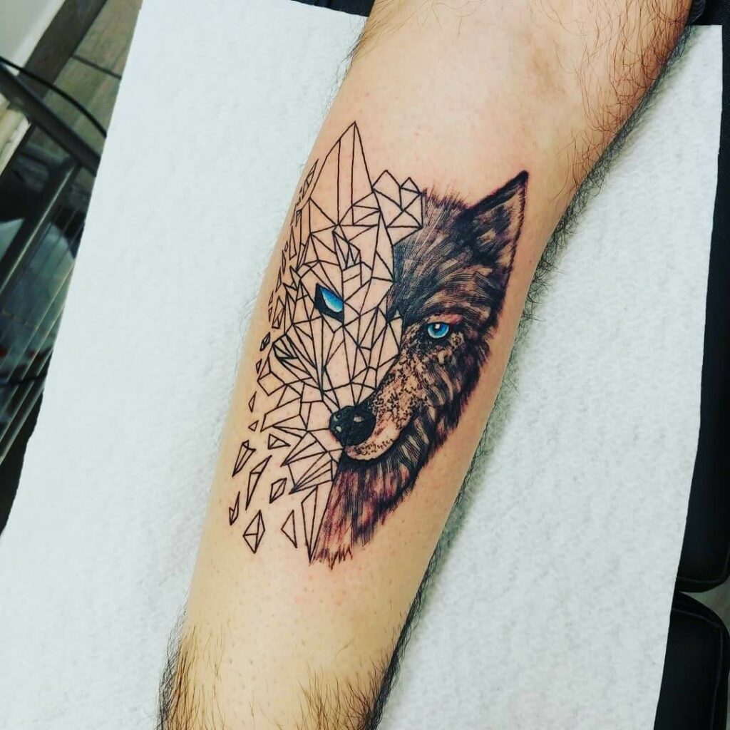 12+ Geometric Half Sleeve Tattoo Ideas To Inspire You! 20 Geometric Wolf Half Sleeve Tattoo
