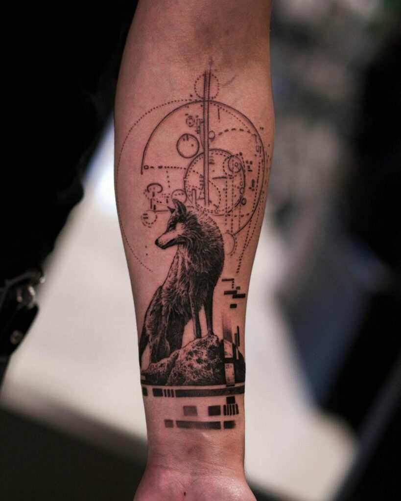 12+ Wolf Tattoo Sleeve Ideas To Inspire You! 12 Geometric Wolf Tattoo