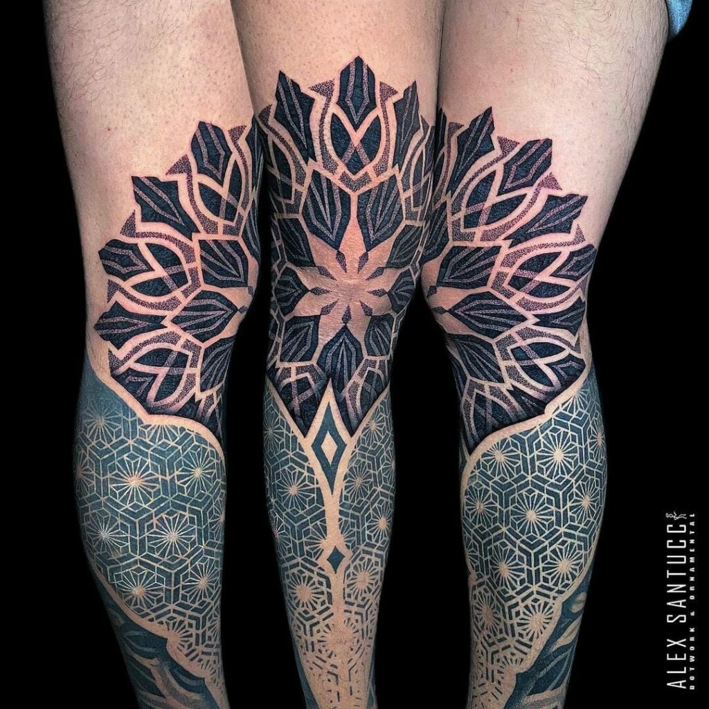 13+ Mens Thigh Tattoo Ideas To Inspire You 14 Geometrical Lower Leg Sleeve Tattoo