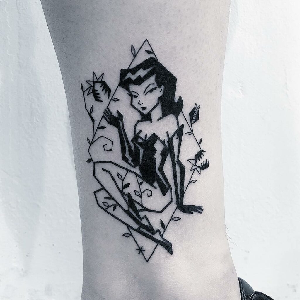 11+ Poison Ivy Tattoo Ideas You Have To See To Believe! 11 Geometrical Poison Ivy DC Tattoo