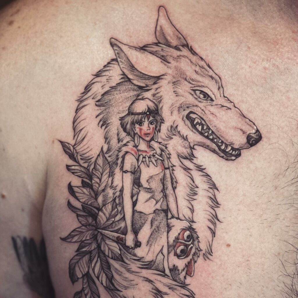 11+ Simple Tribal Wolf Tattoo Ideas That Will Blow Your Mind! 11 Ghibli Wolf Chest Tattoo